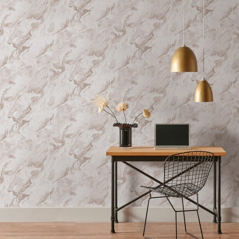 Carrara Marble Metallic Wallpaper - Pink - Erismann - 10318 - 13Wallpaper199