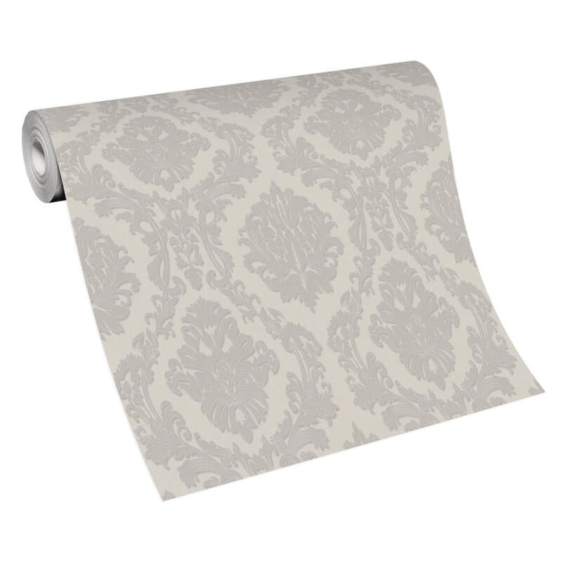 Carre Damask Metallic Wallpaper - Grey - Erismann - 10288 - 37Wallpaper199