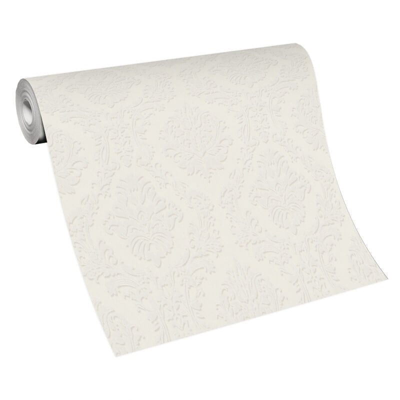 Carre Damask Metallic Wallpaper - Light Cream - Erismann - 10288 - 14Wallpaper199