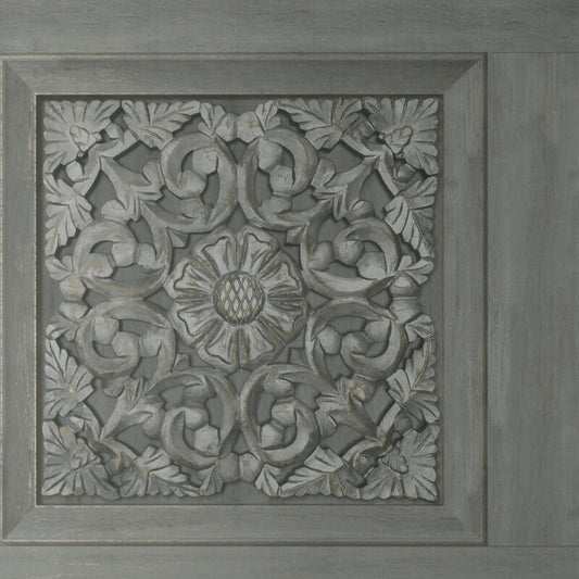 Carved Panel Wallpaper - Gunmetal - Fine Décor - FD43274Wallpaper199