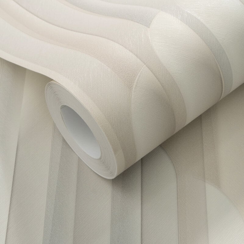 Cascade Vertical Geometric Metallic Wallpaper - Cream/Grey - Erismann - 10471 - 31Wallpaper199