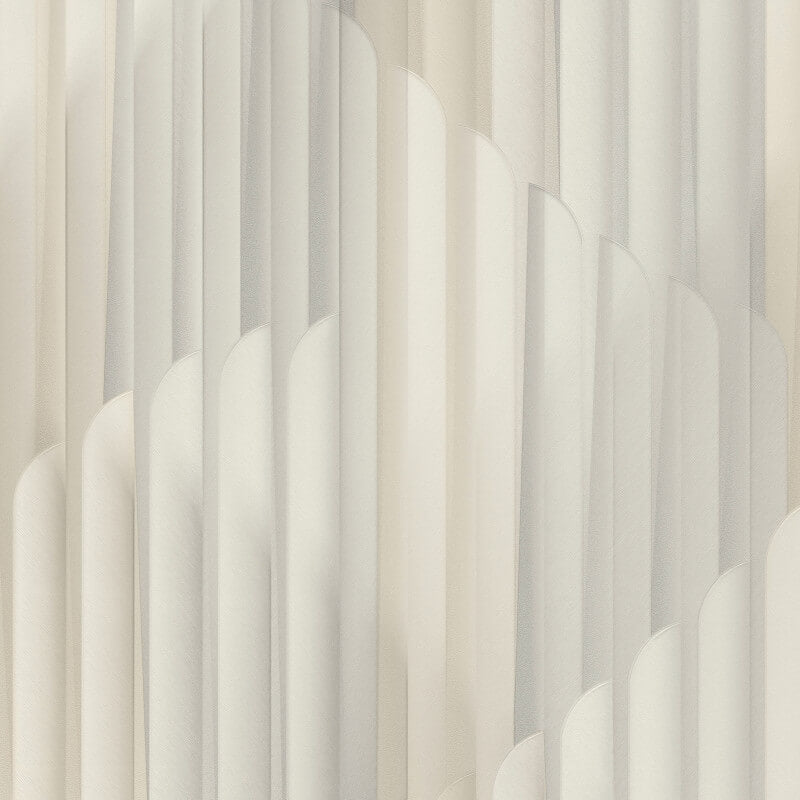 Cascade Vertical Geometric Metallic Wallpaper - Cream/Grey - Erismann - 10471 - 31Wallpaper199