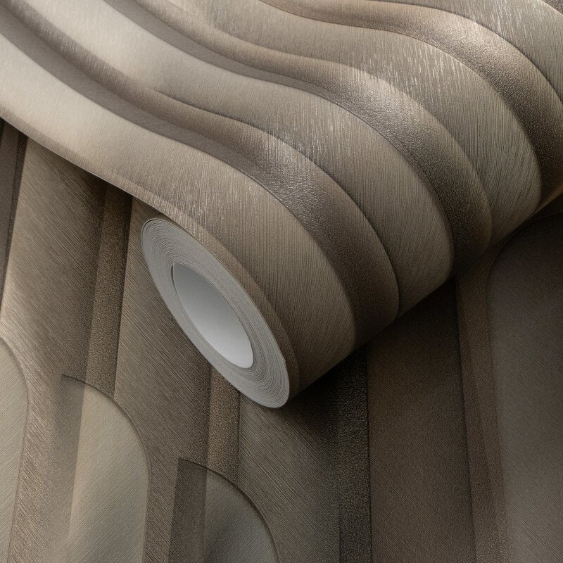 Cascade Vertical Geometric Metallic Wallpaper - Dark Gold - Erismann - 10471 - 15Wallpaper199