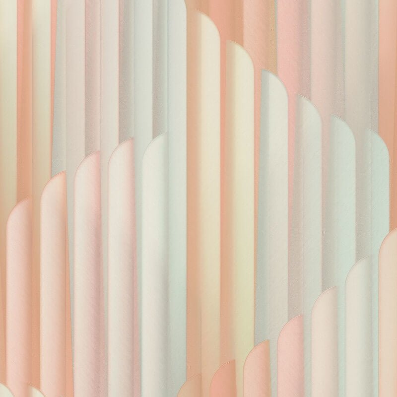 Cascade Vertical Geometric Metallic Wallpaper - Rose Multi - Erismann - 10471 - 05Wallpaper199