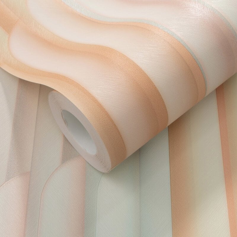 Cascade Vertical Geometric Metallic Wallpaper - Rose Multi - Erismann - 10471 - 05Wallpaper199