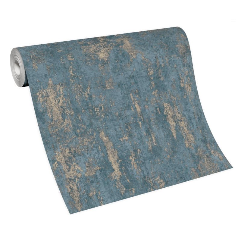 Casual Chic Industrial Texture Metallic Wallpaper - Blue - Erismann - 10273 - 08Wallpaper199