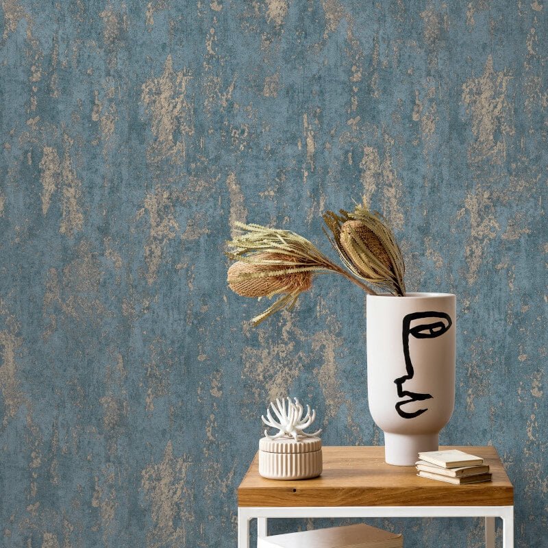 Casual Chic Industrial Texture Metallic Wallpaper - Blue - Erismann - 10273 - 08Wallpaper199