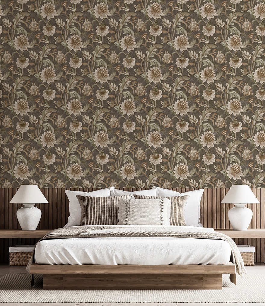 Cecelia Wallpaper - Charcoal / Rust - Holden Décor - 36354Wallpaper199