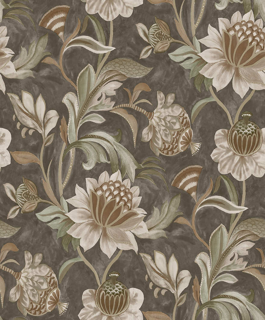 Cecelia Wallpaper - Charcoal / Rust - Holden Décor - 36354Wallpaper199