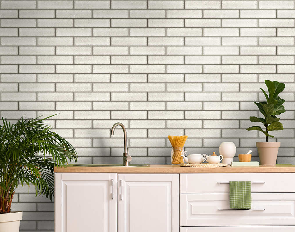 Celadon Gloss Tile Wallpaper - Dove - Holden Décor - 89389Wallpaper199