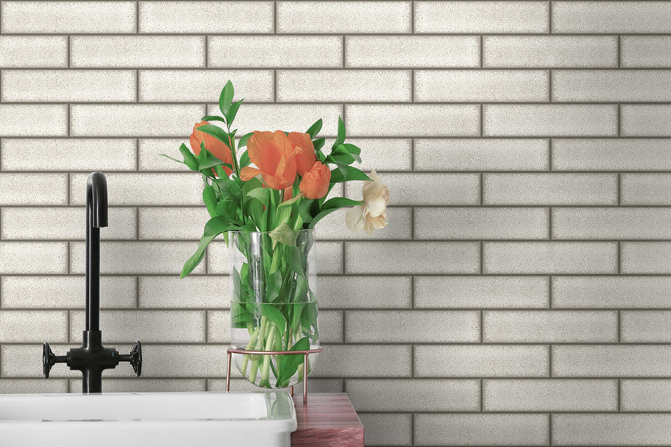 Celadon Gloss Tile Wallpaper - Dove - Holden Décor - 89389Wallpaper199