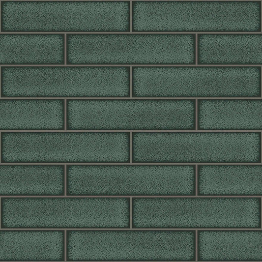Celadon Gloss Tile Wallpaper - Emerald - Holden Décor - 89386Wallpaper199