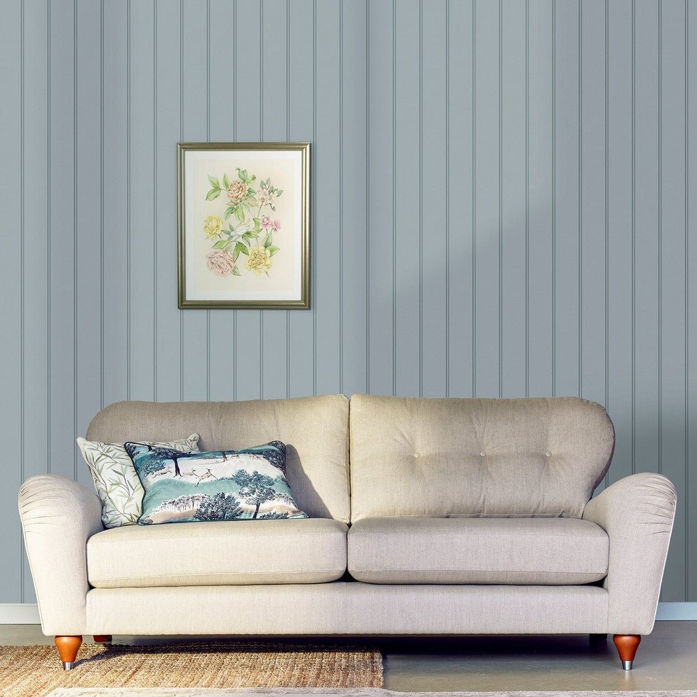Chalford Wood Panelling Wallpaper - Seaspray Blue - Laura Ashley - 122758Wallpaper199