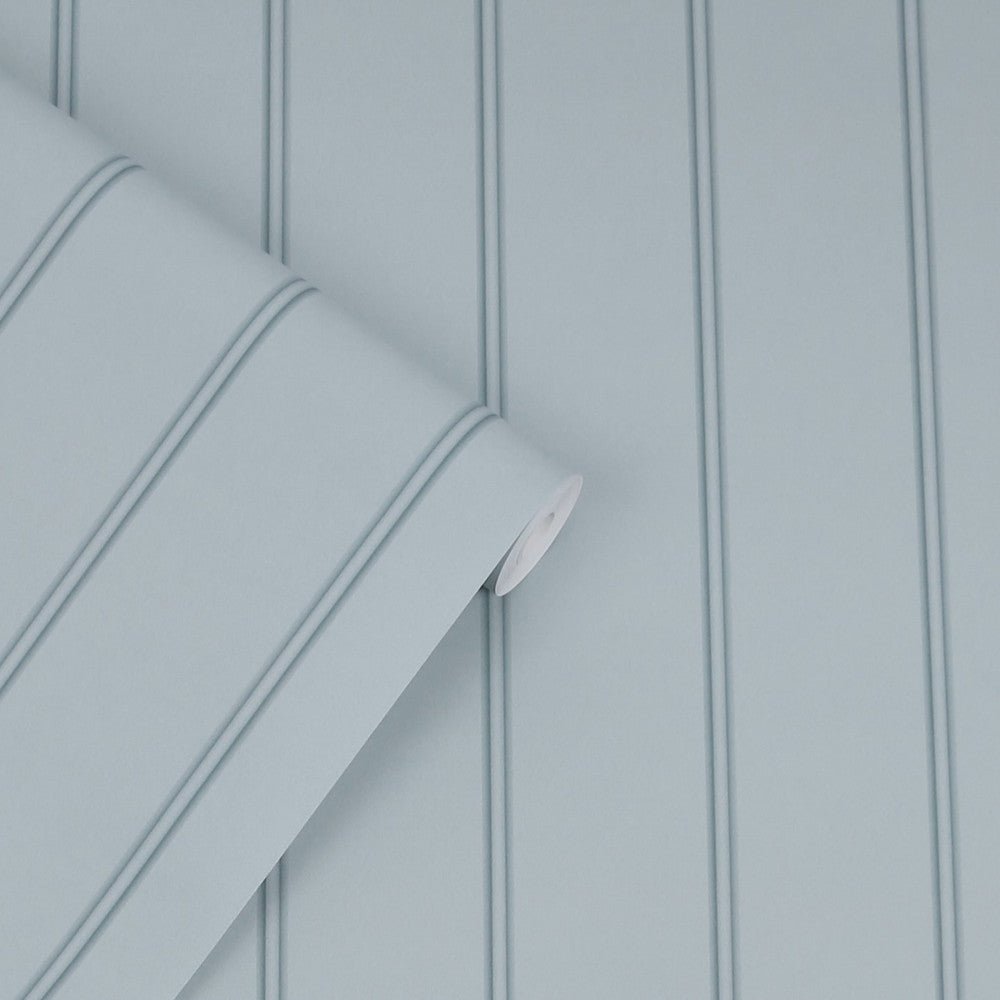 Chalford Wood Panelling Wallpaper - Seaspray Blue - Laura Ashley - 122758Wallpaper199