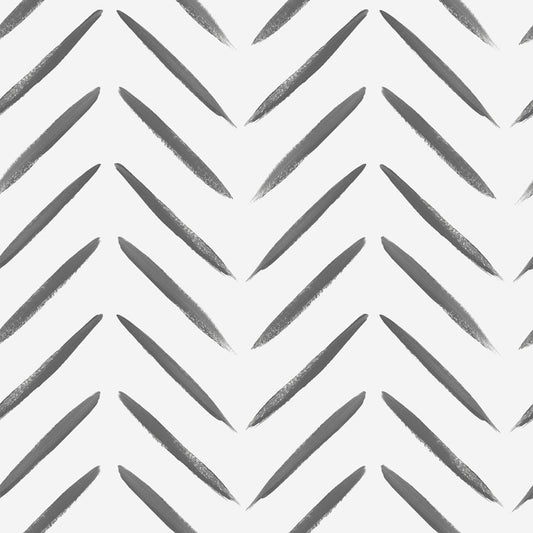 Chevron Brush Marks Wallpaper - Black and White - Holden Décor - 13040Wallpaper199