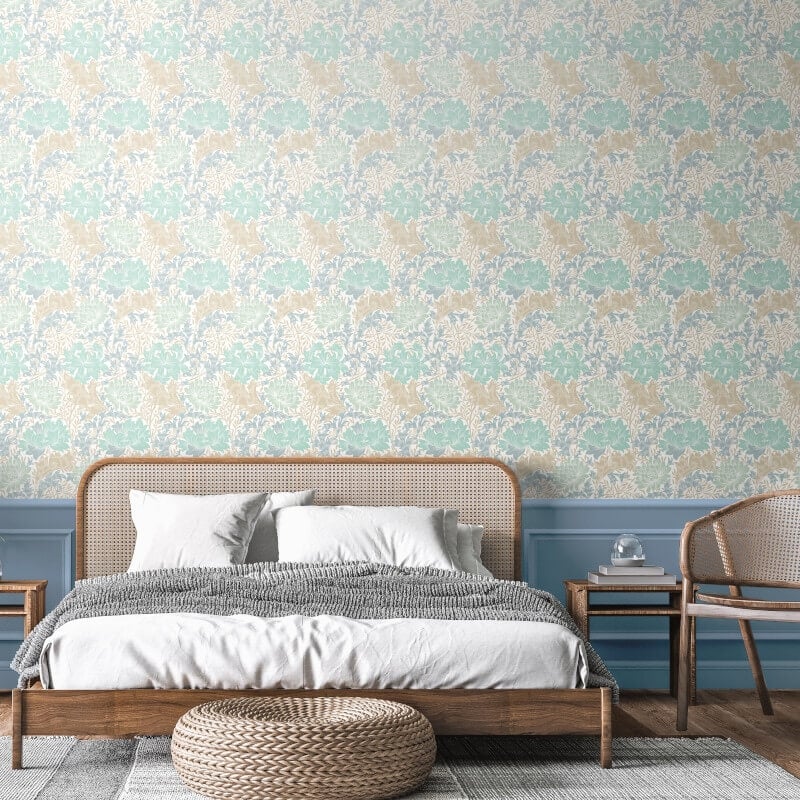 Chrysanthemum Wallpaper - Duckegg Blue - Hoopla Walls - HWA1119WWallpaper199