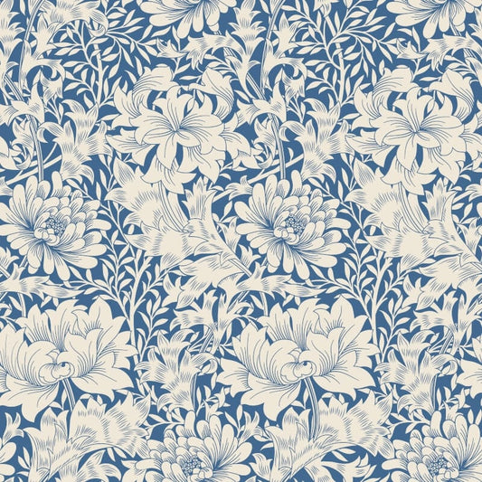 Chrysanthemum Wallpaper - Indigo Blue - Hoopla Walls - HWA1117WWallpaper199