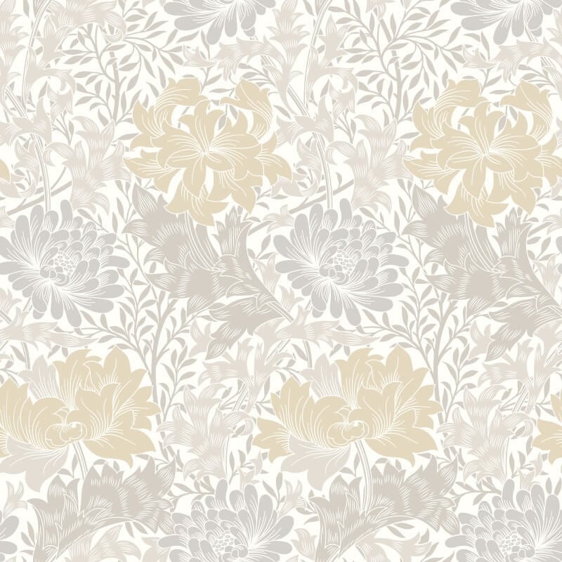 Chrysanthemum Wallpaper - Natural Stone - Hoopla Walls - HWA1120WWallpaper199