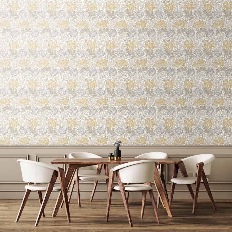 Chrysanthemum Wallpaper - Natural Stone - Hoopla Walls - HWA1120WWallpaper199
