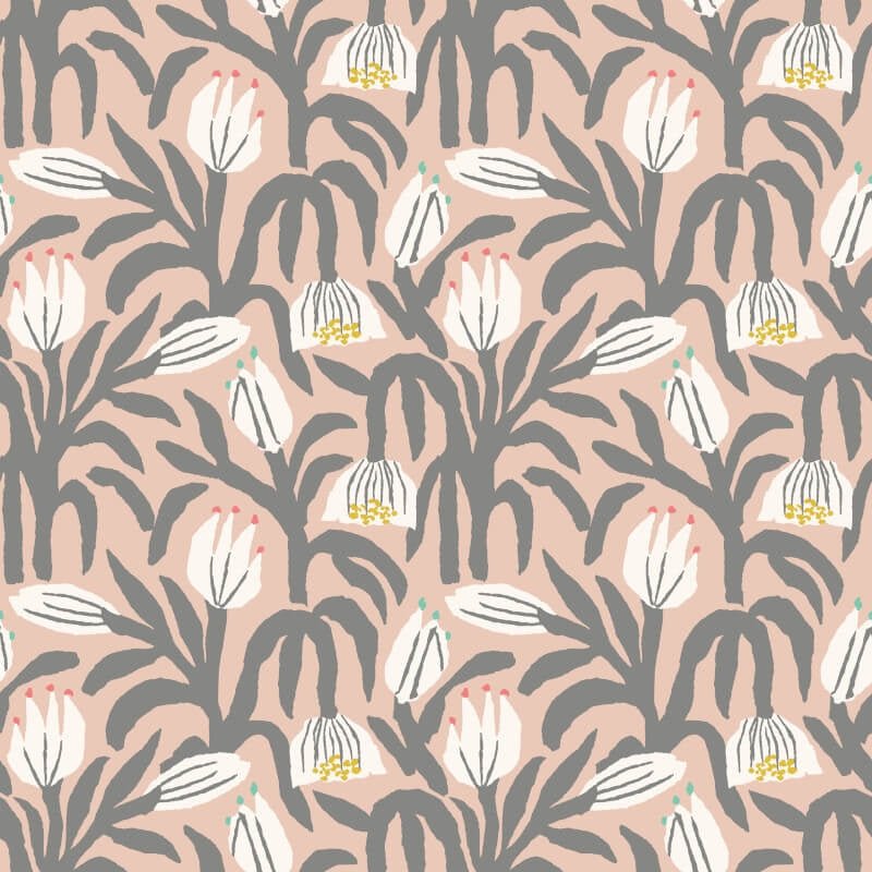 Chunky Flower Wallpaper - Powder Puff - Hoopla Walls - HWA1152WWallpaper199