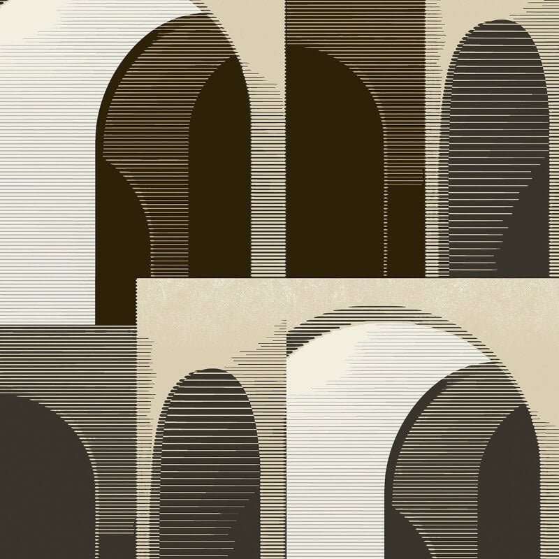 Ciara Ada Geometric Wallpaper - Black/Cream - Grandeco - A63301Wallpaper199