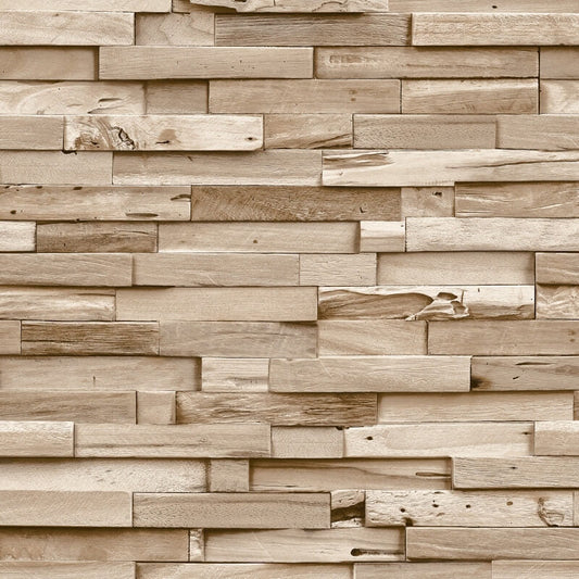 Ciara Colorado Wood Slat Effect Wallpaper - Natural - Grandeco - A64002Wallpaper199