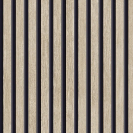 Ciara Hermes Wooden Slat Effect Wallpaper - Brown/Black - Grandeco - A63601Wallpaper199