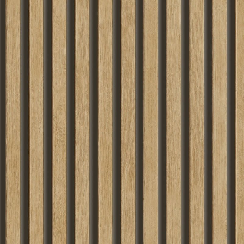 Ciara Hermes Wooden Slat Effect Wallpaper - Natural/Black - Grandeco - A63602Wallpaper199