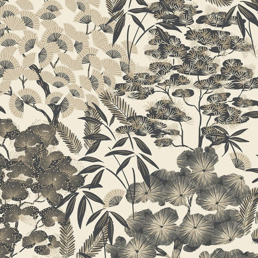 Ciara Hisae Floral Wallpaper - Beige/Black - Grandeco - A63001Wallpaper199