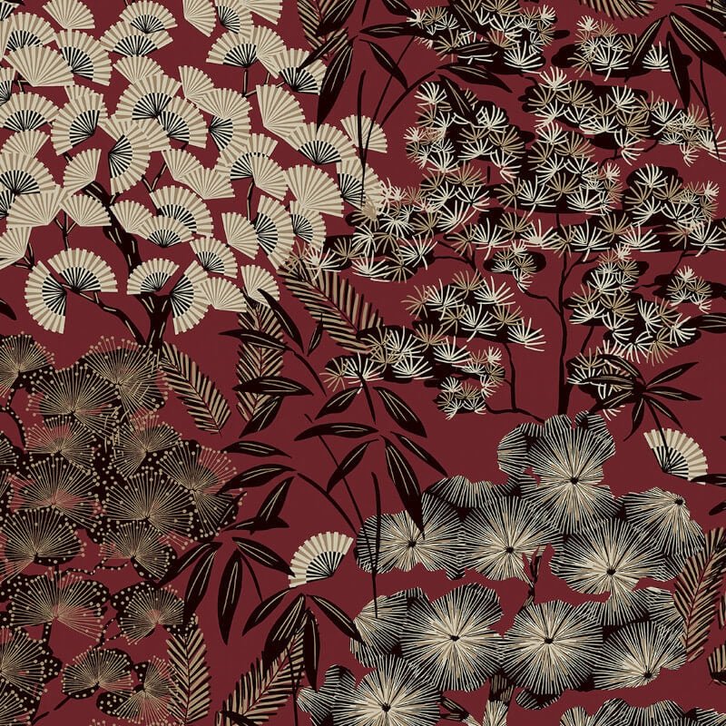 Ciara Hisae Floral Wallpaper - Red/Black - Grandeco - A63003Wallpaper199