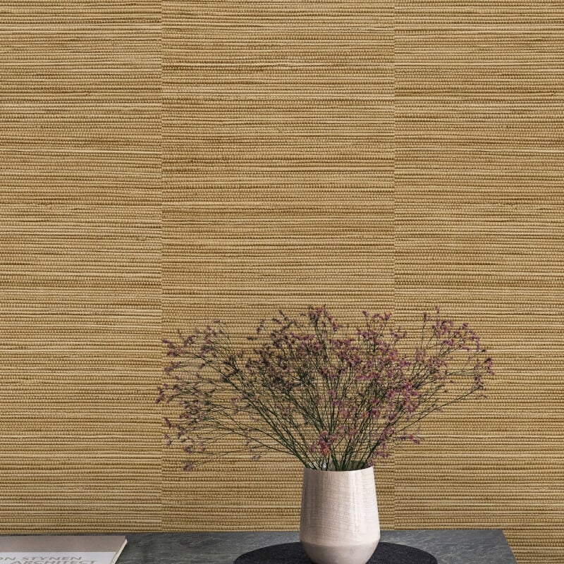 Ciara Java Grasscloth Wallpaper - Yellow Gold - Grandeco - A62904Wallpaper199