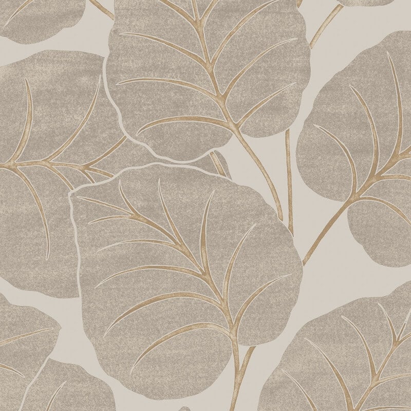 Ciara Luxor Leaf Wallpaper - Natural/Gold - Grandeco - A63501Wallpaper199