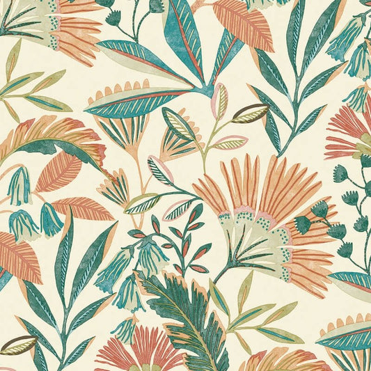 Ciara Matisse Tropical Floral Wallpaper - Cream Multi - Grandeco - A63801Wallpaper199