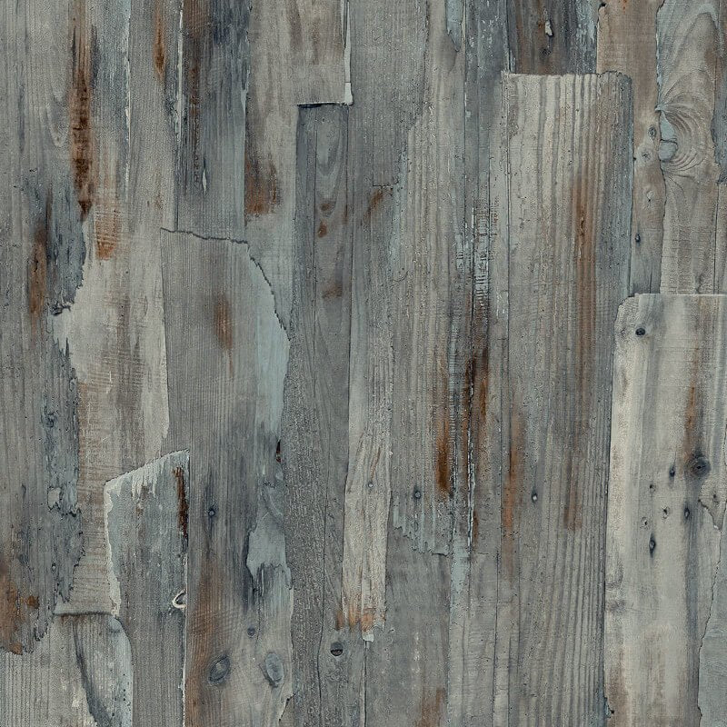 Ciara Wooden Wall Wallpaper - Grey/Blue - Grandeco - A62803Wallpaper199