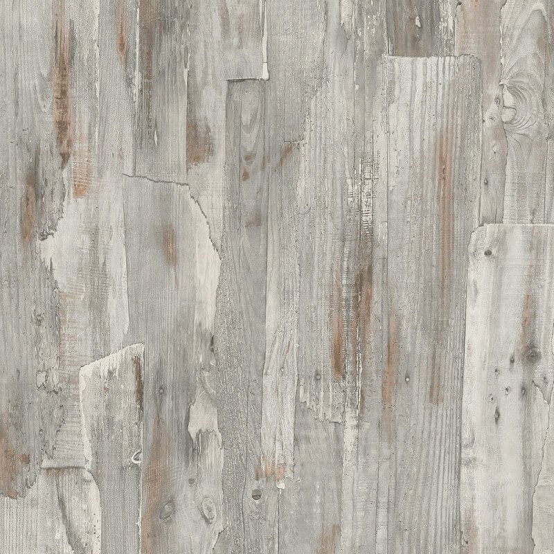 Ciara Wooden Wall Wallpaper - Grey/Brown - Grandeco - A62801Wallpaper199