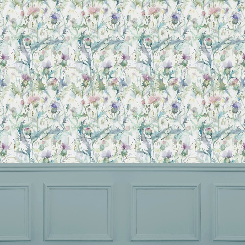 Cirsium Wallpaper - Damson - Voyage Maison - CIRSIUN/WPO/DAMWallpaper199