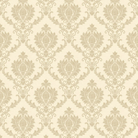 Classic Italian Delicate Damask Wallpaper - Beige/Cream - Galerie - 23643Wallpaper199