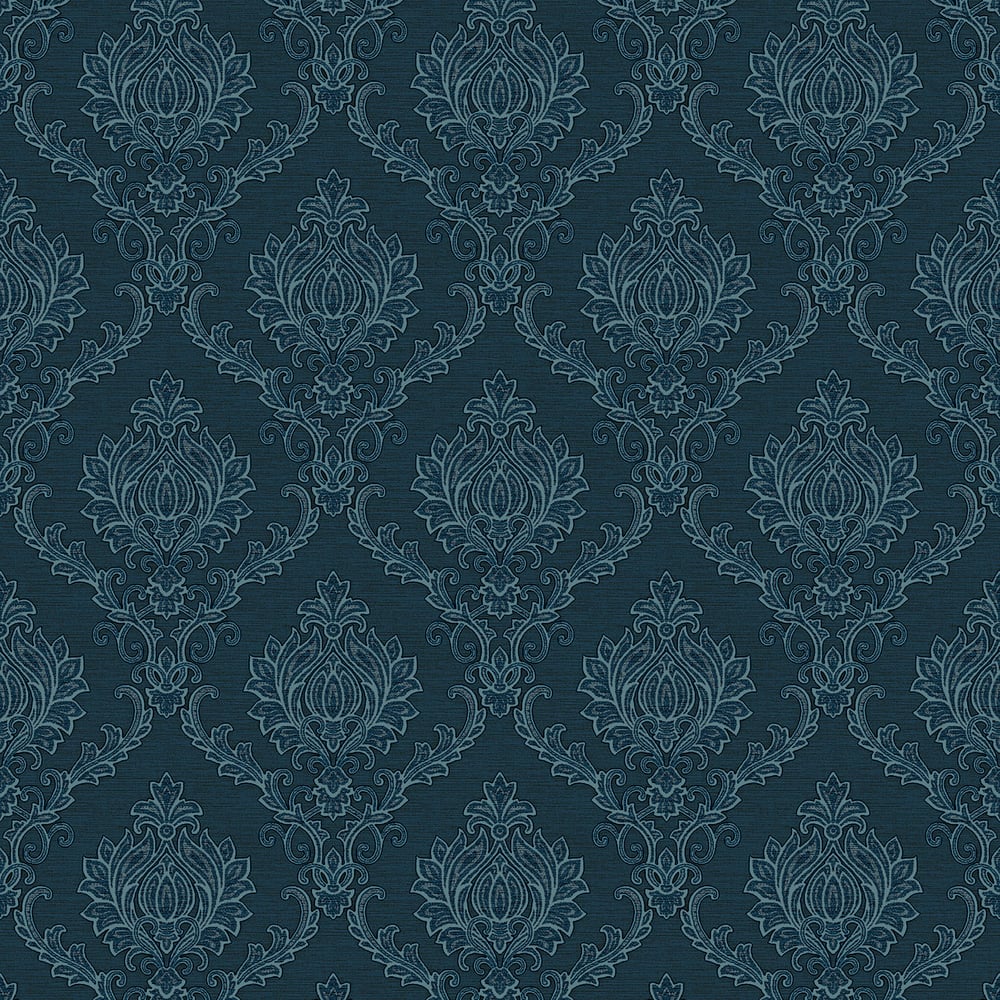 Classic Italian Delicate Damask Wallpaper - Deep Blue - Galerie - 23649Wallpaper199