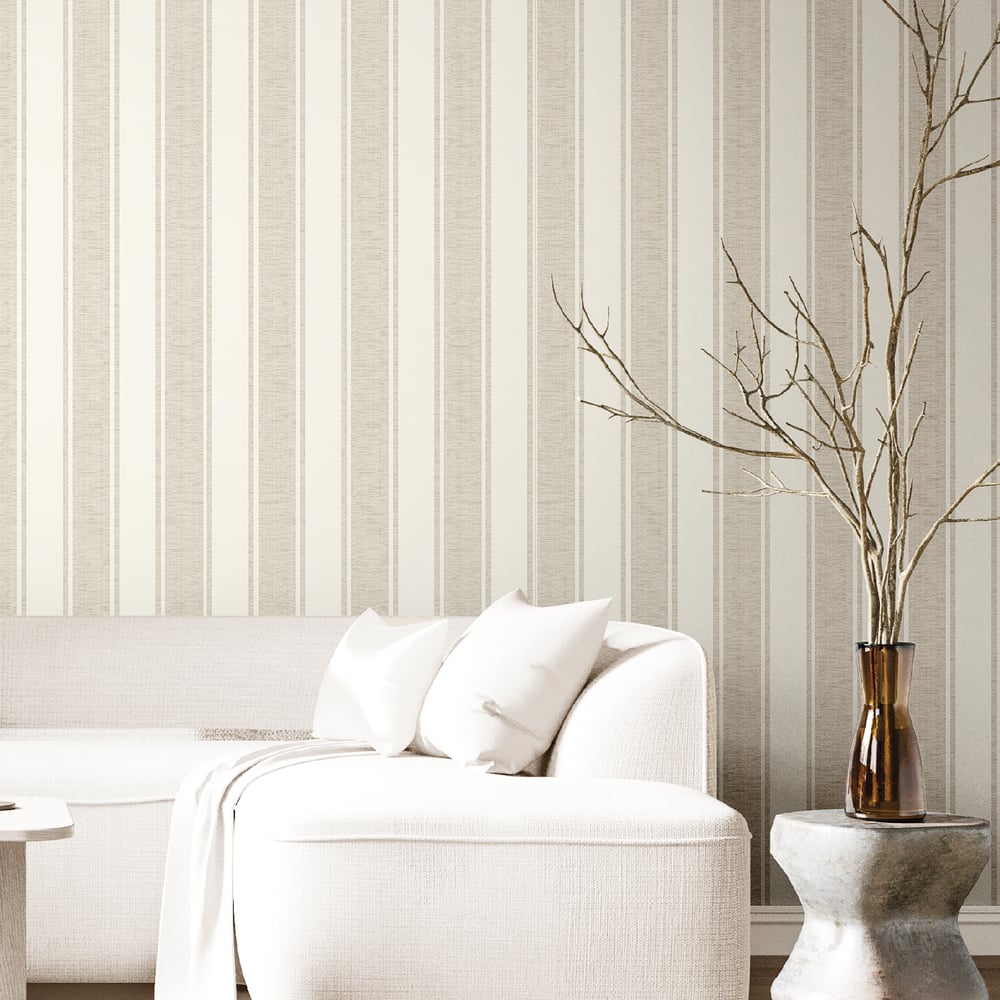 Classic Italian Elegant Stripe Wallpaper - Beige/Cream - Galerie - 23673Wallpaper199