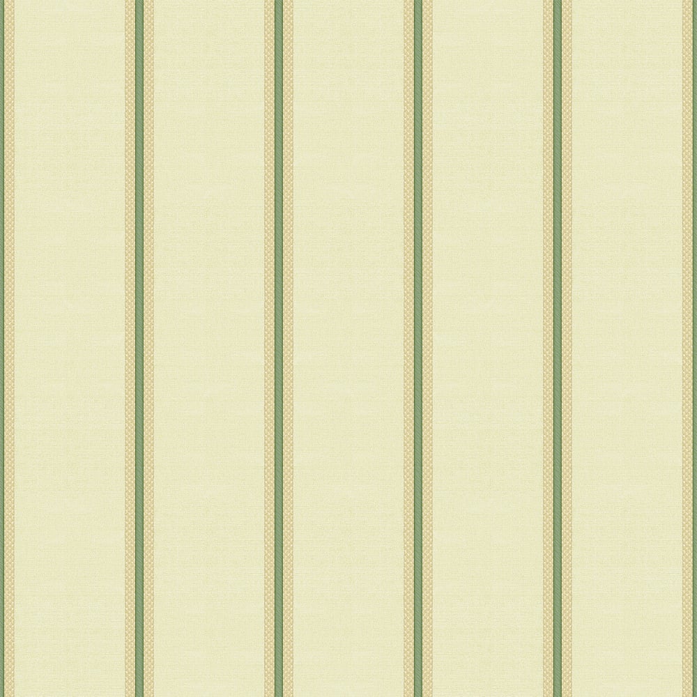 Classic Italian Fascia Vintage Stripe Wallpaper - Green Yellow - Galerie - 25765Wallpaper199