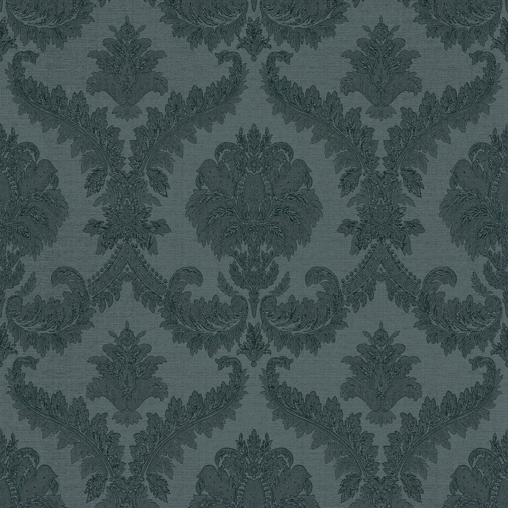 Classic Italian Traditional Damask Wallpaper - Blue Gold - Galerie - 25727Wallpaper199