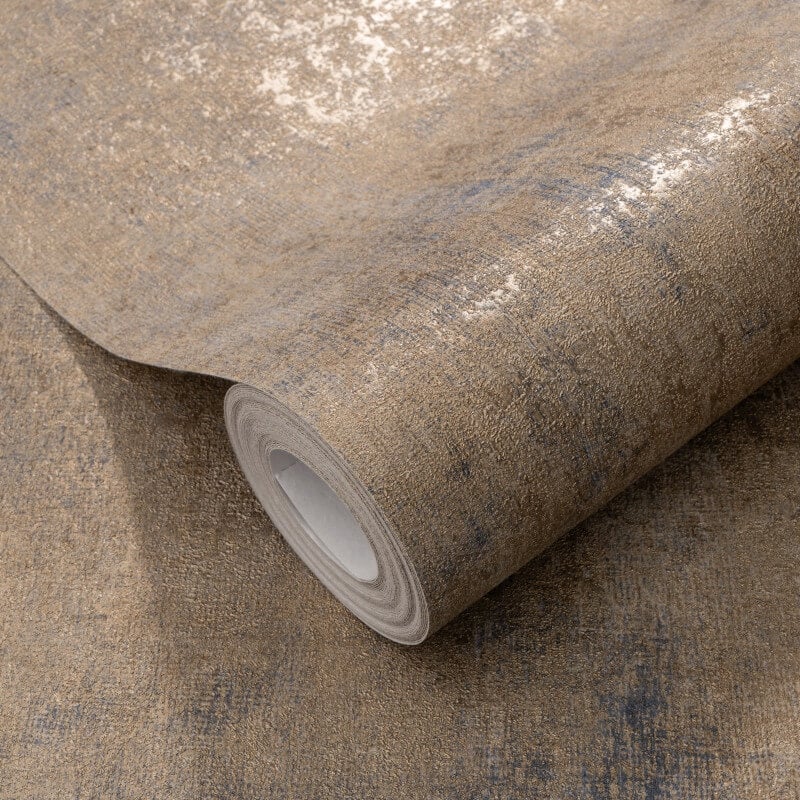 Concrete Texture Metallic Wallpaper - Brown/Blue - Elle Decoration - 10438 - 20Wallpaper199
