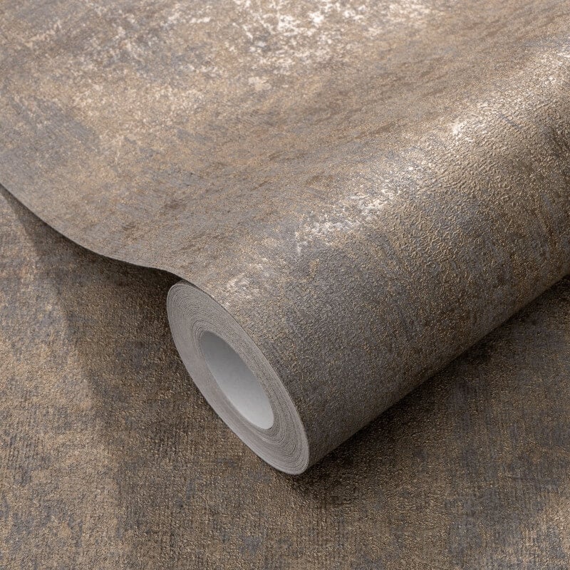 Concrete Texture Metallic Wallpaper - Taupe/Grey - Elle Decoration - 10438 - 38Wallpaper199