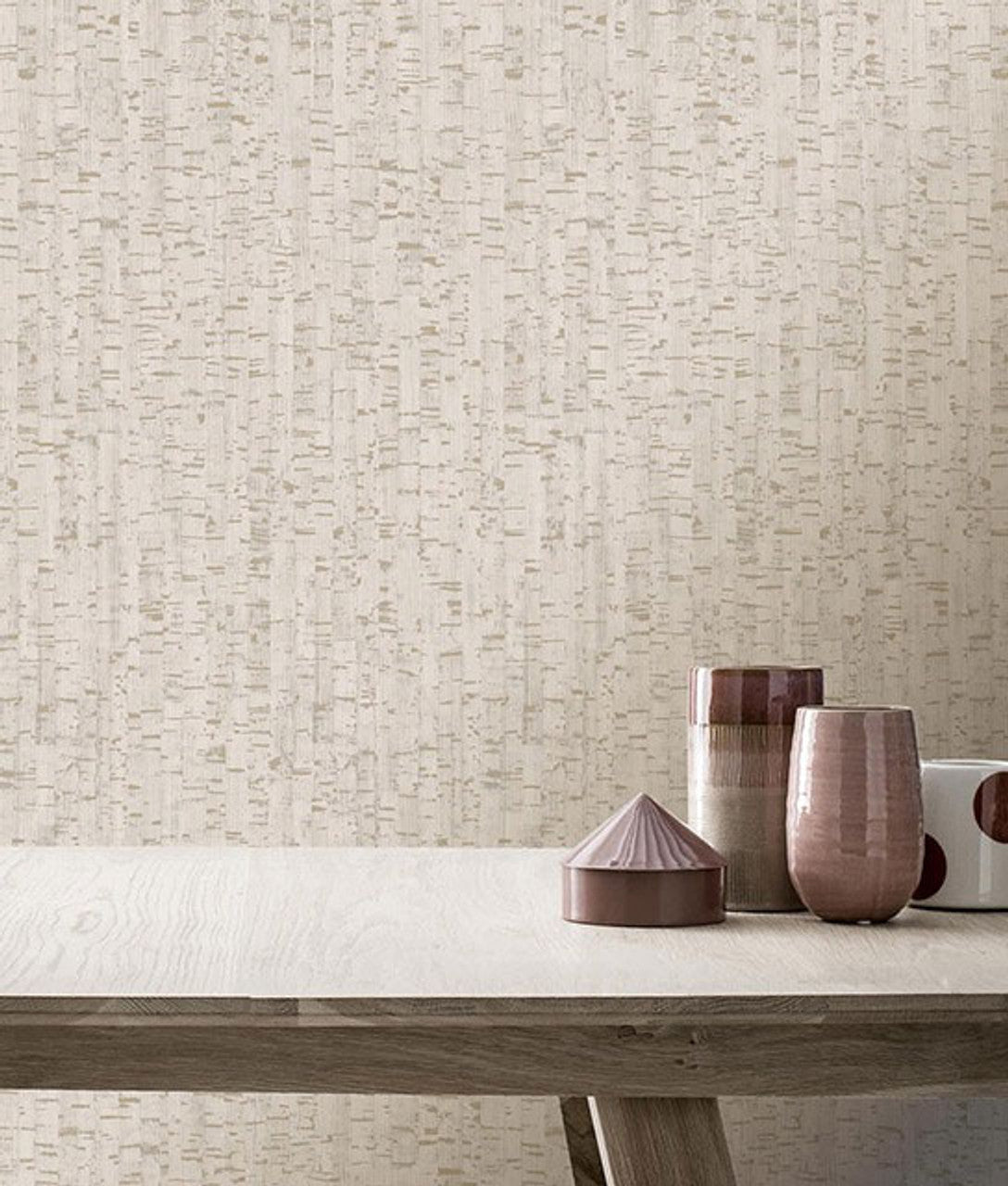 Cork Effect Montado Wallpaper - Beige & Gold - Rasch - 279060Wallpaper199