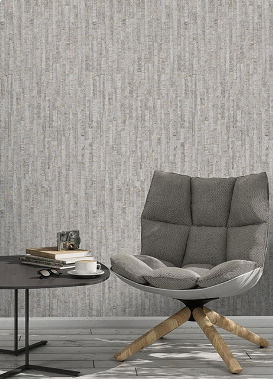 Cork Effect Montado Wallpaper - Grey & Silver - Rasch - 279084Wallpaper199