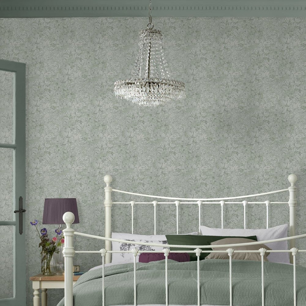 Corrina Leaf Wallpaper - Mineral Green - Laura Ashley - 121089Wallpaper199