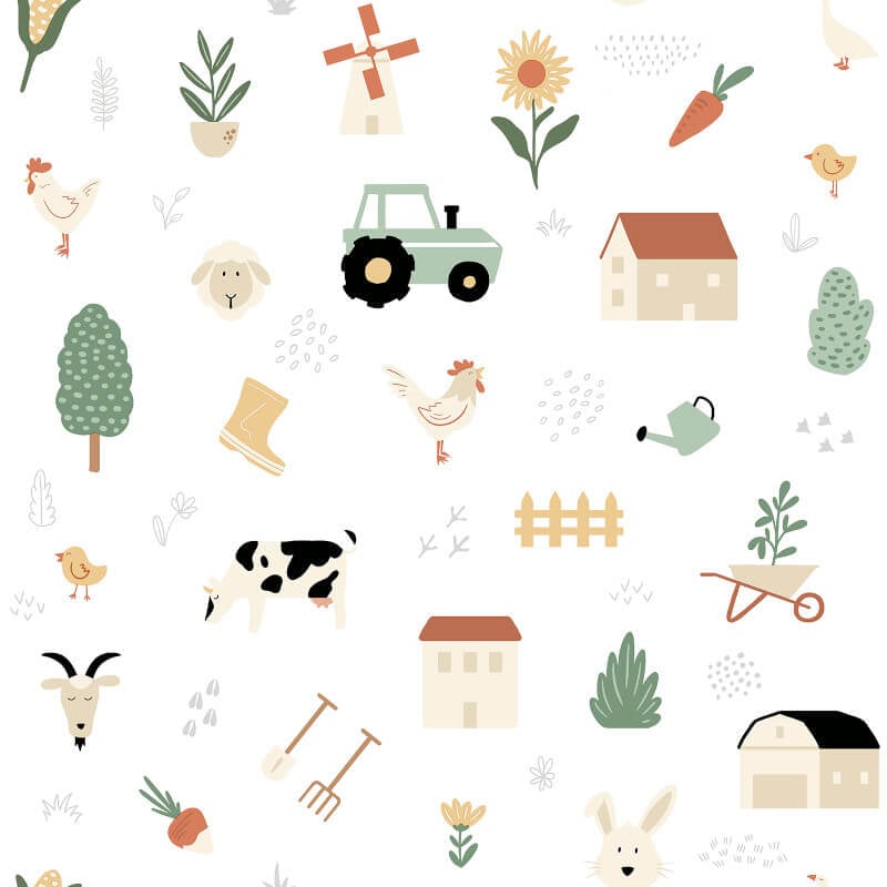 Country Farm Wallpaper - Multi - Muriva - M51507Wallpaper199