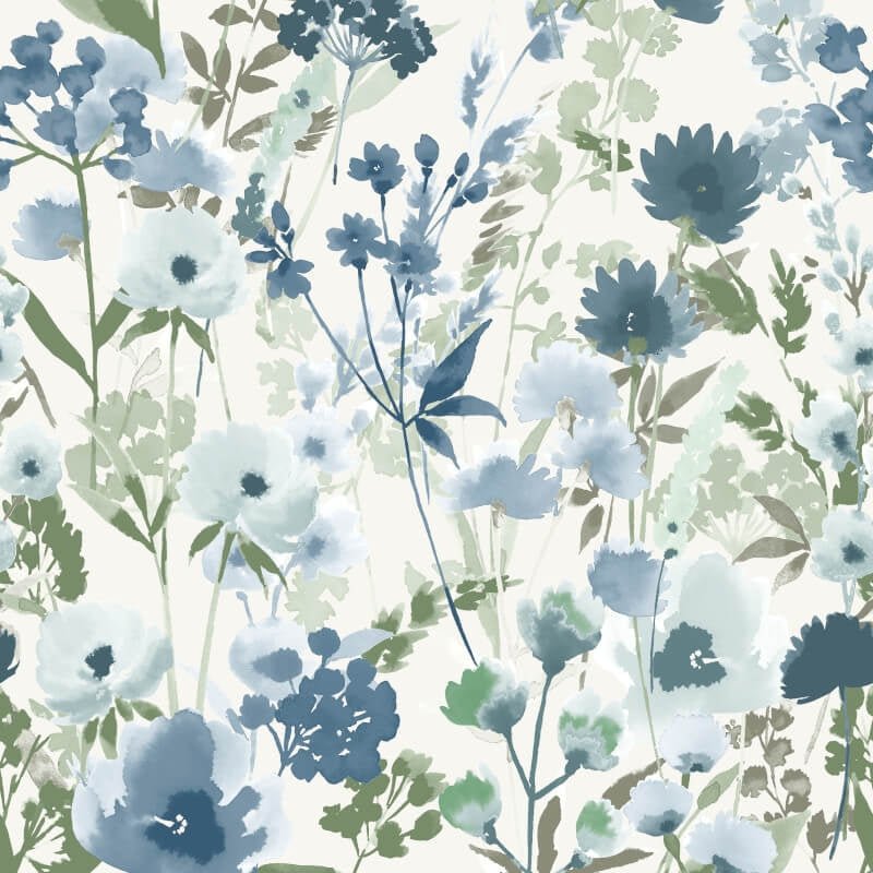 Countryside Floral Wallpaper - Blue - Catherine Lansfield - 206543Wallpaper199