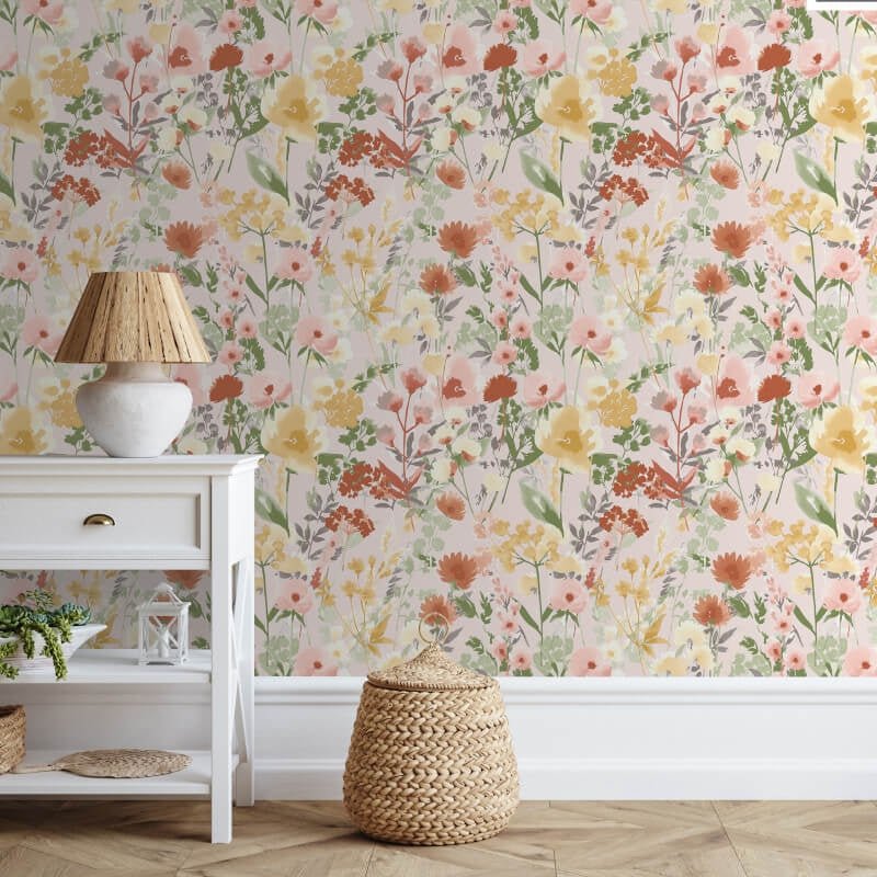 Countryside Floral Wallpaper - Pink - Catherine Lansfield - 206542Wallpaper199