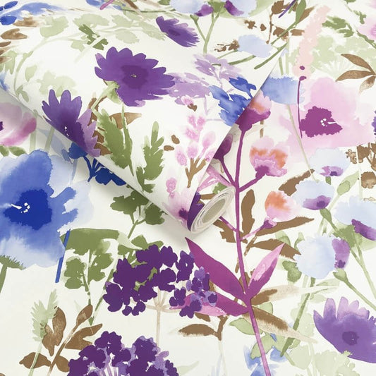 Countryside Floral Wallpaper - Pink/Blue - Catherine Lansfield - 206541Wallpaper199